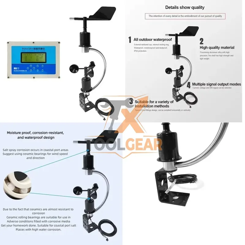 2026hotsale* Modbus 9-30V RS485 RS232 Outdoor Instruments Combined Anemometer Vane Wind Speed and Direction Meter Sensor for