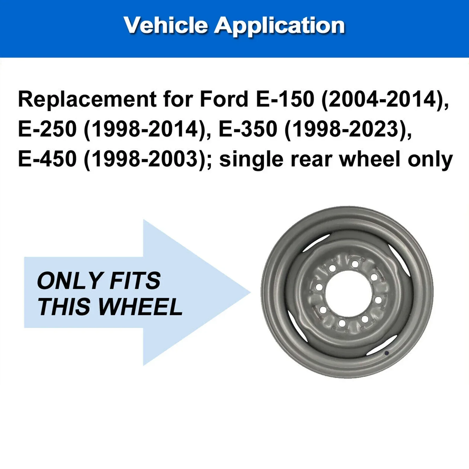 Hubcap الفضة الثقيلة ، مناسبة لسلسلة فورد فان أون ، 16 في ، 1 في