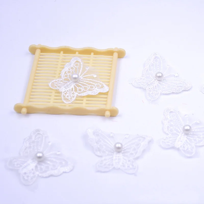 

200 шт. 4 см широкие вышитые сетчатые нашивки-бабочки аппликации для одежды аксессуары для волос