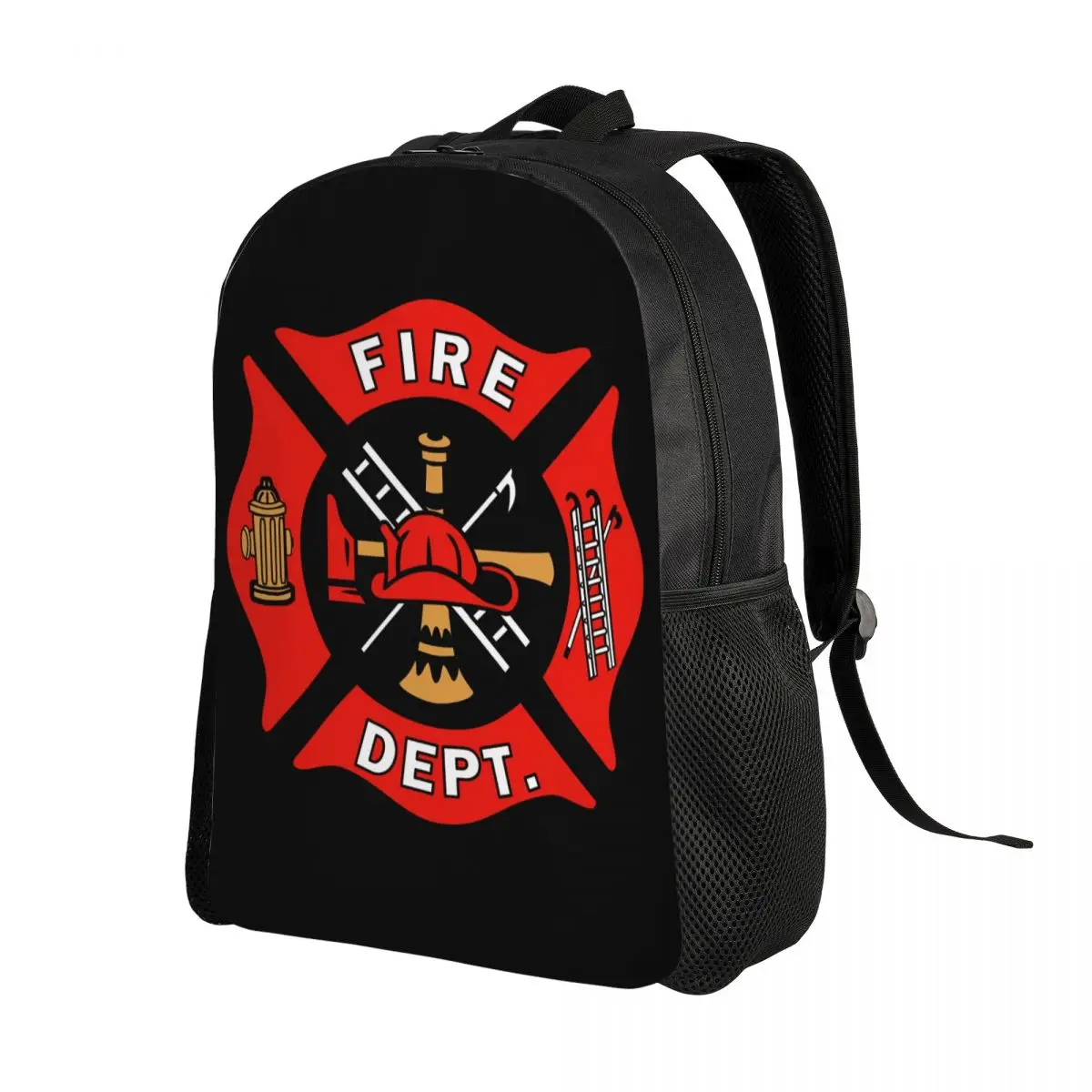 Fireman Fire Rescue Backpack for Men Women School College Student Bookbag Fits 15 Inch Laptop Firefighter Bags