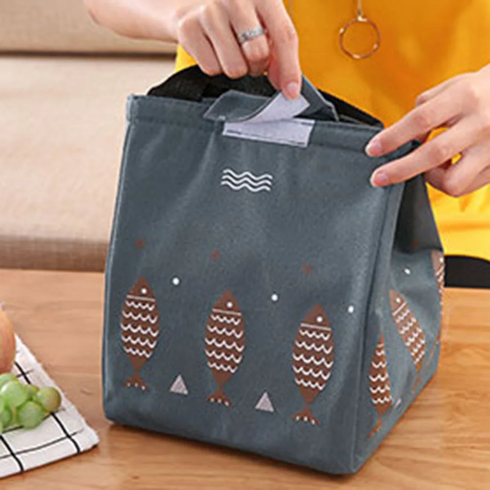 Oxford Cloth Lunch Box Bag Buckle Design Lunch Box Handbag For Office Working