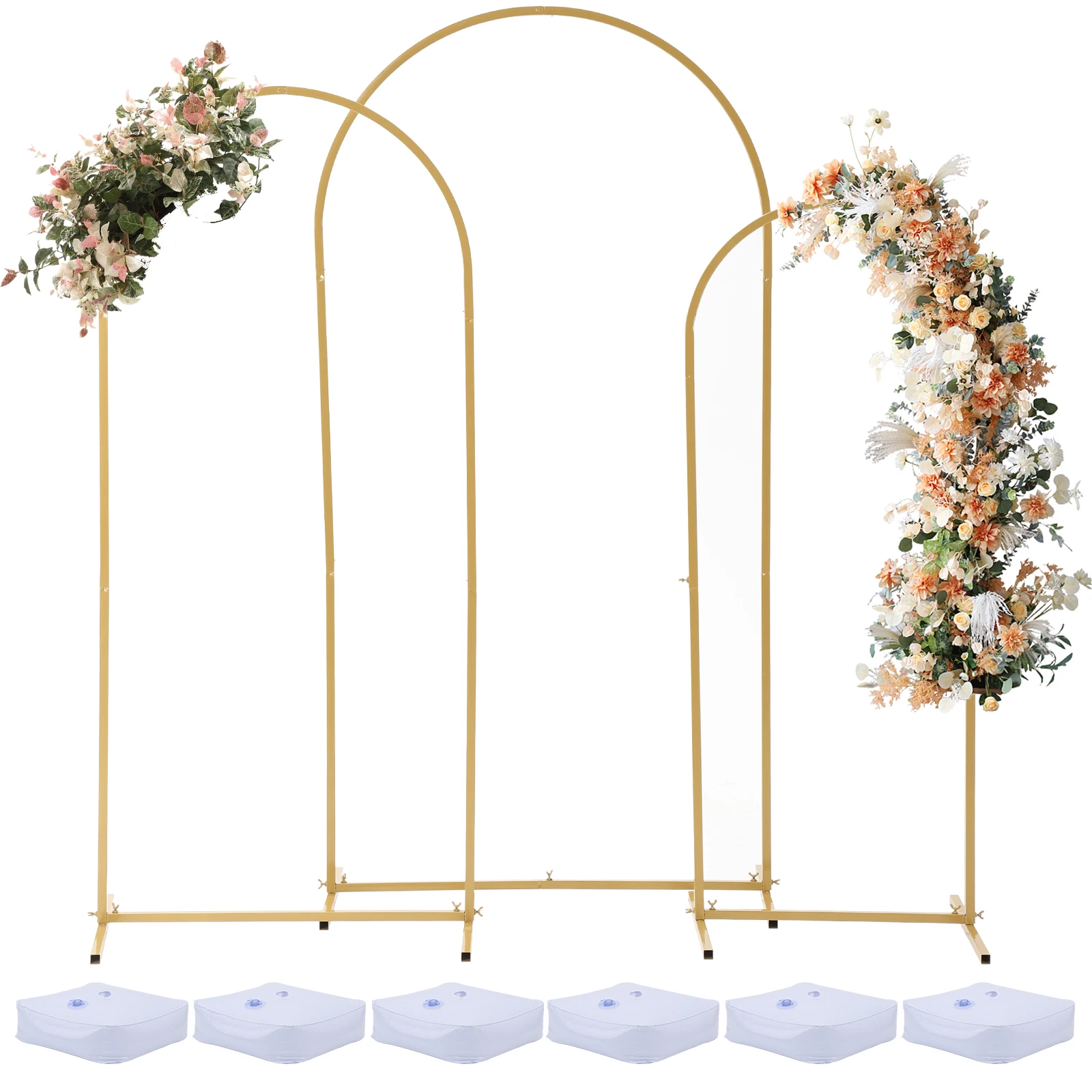 Set of 3 Wedding Arch Backdrop Stand Set Balloon Arch Stand for Wedding, Bridal, Garden, Yard, Indoor Outdoor Party Decoration