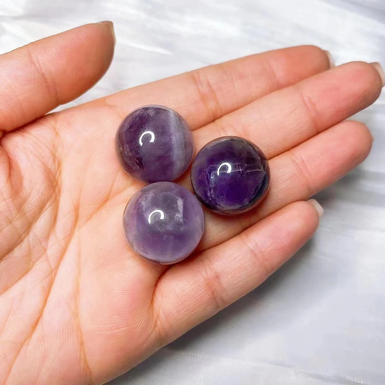 16mm Mini Sphere Natural Amethyst Ball PocketGemstone Crystal Quartz Reiki Healing Mineral Round Bead Home Decor aquarium Gift