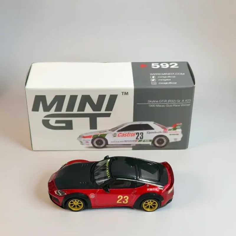 

MINIGT 1:64 Skyline GT-R R32 Z Red Alloy Car Model Static Collection Decorated Holiday Gifts Toys