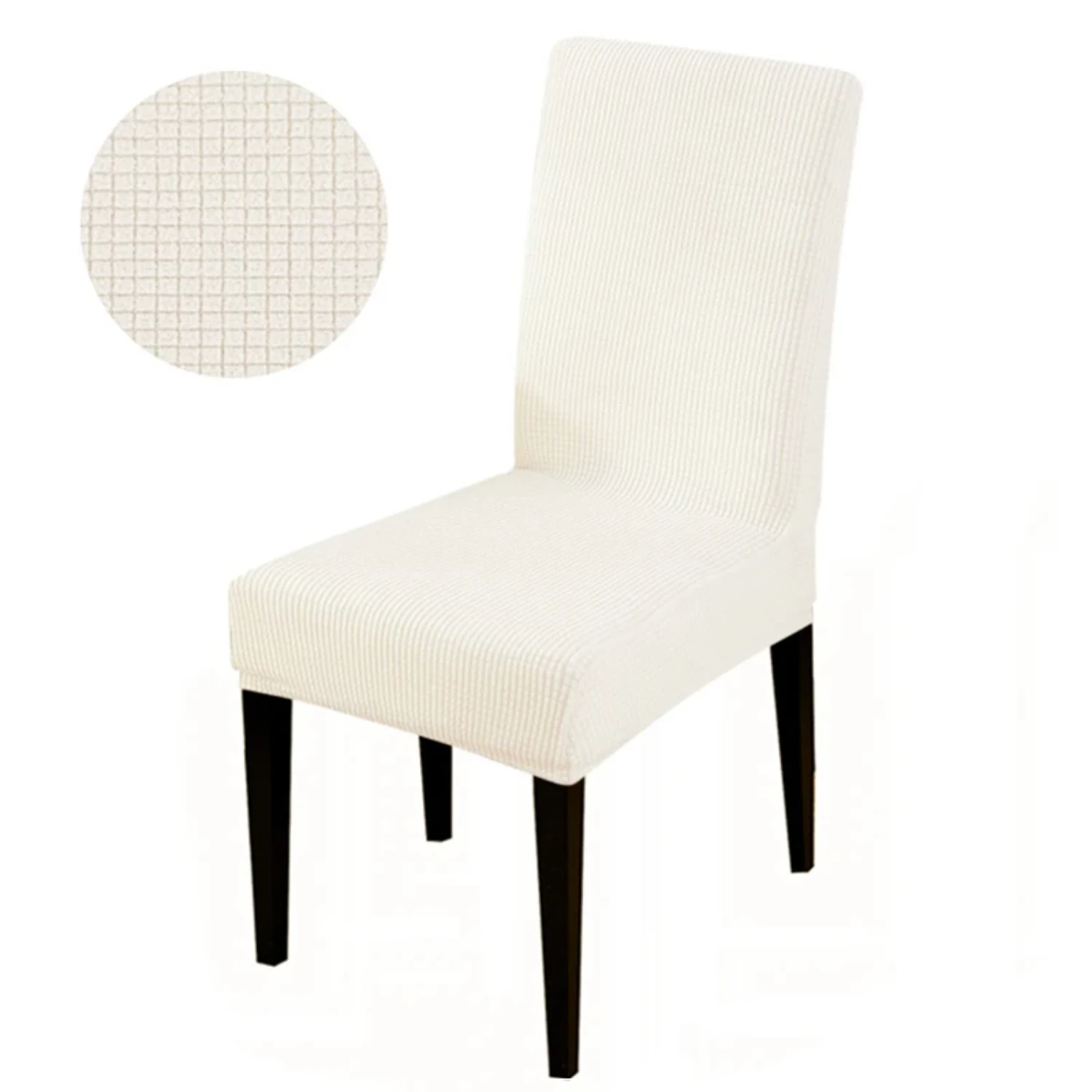 New Elegant Jacquard Fabric Chair Cover with Back, Large Size Cheap Elastic Chair Covers for Kitchen and Living Room