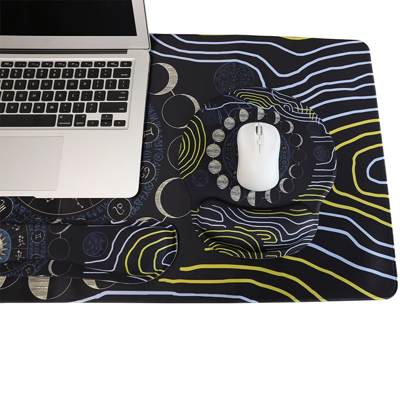 Black Sun God Mouse Pad Wrist Guard 3-piece set - ergonomic design, effective relief wrist pain, soft and comfortable