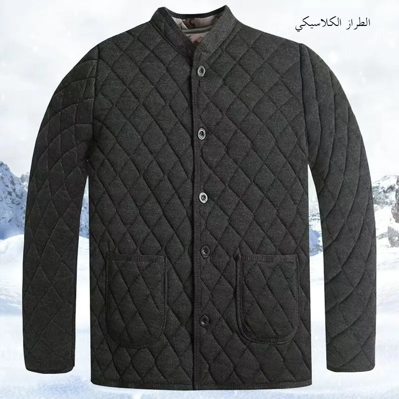 

Новое зимнее мужское повседневное пальто Jaet, теплое хлопковое пальто верблюжьего пуха, одежда для папы, длинный тонкий воротник-стойка, застежка на одной пуговице