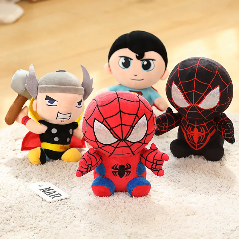 New Marvel Heroes Theme Plush Toy Doll Avengers Alliance Cartoon Plush Toy Spider Man Superman Thor Doll Throw Pill Christmas