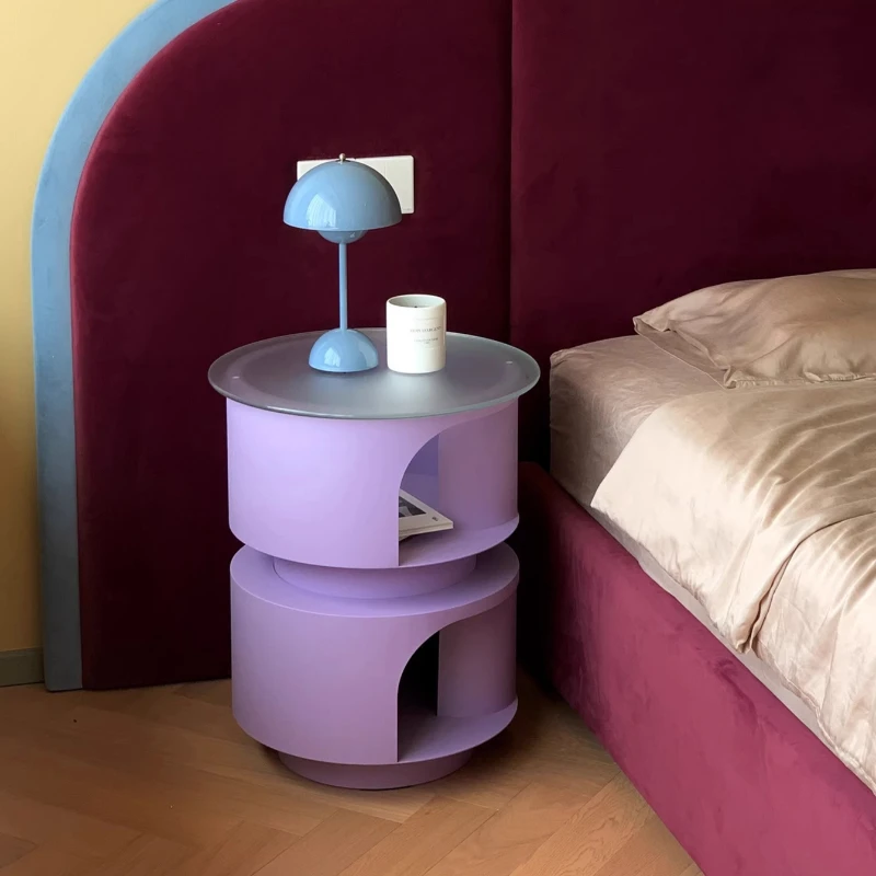 Tall Nature Nightstands Organizer Purple Princess Cute Librero Bedside Table Smart Round Bauhaus Szafki Nocne Furniture Home