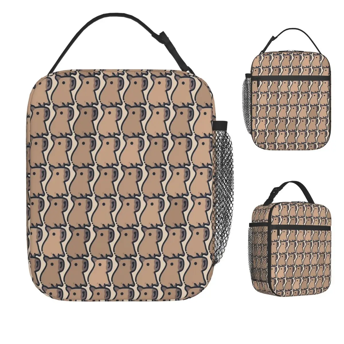 

Capybara V Lunch Bag For Girls Lunch Box Leisure Outdoor Picnic Cooler Bag Portable Zipper Oxford Thermal Tote Handbags