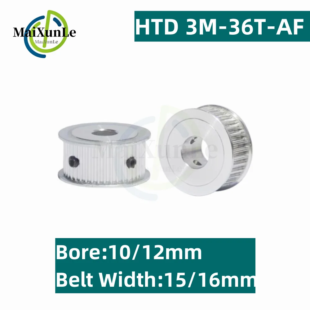 

HTD 3M AF-type 36 Tooth Timing Pulley With a Pitch of 3mm, Aperture of 10/12mm, Bandwidth of 15mm/16mm