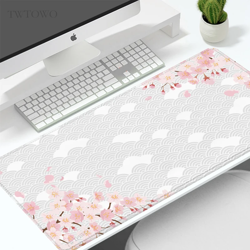 

Gamer Mouse Pad Gamer Beautiful Pink Cherry Blossoms xl Custom Hd Home Mousepad xxl Desk Mats Mousepads Soft Office Table Mat