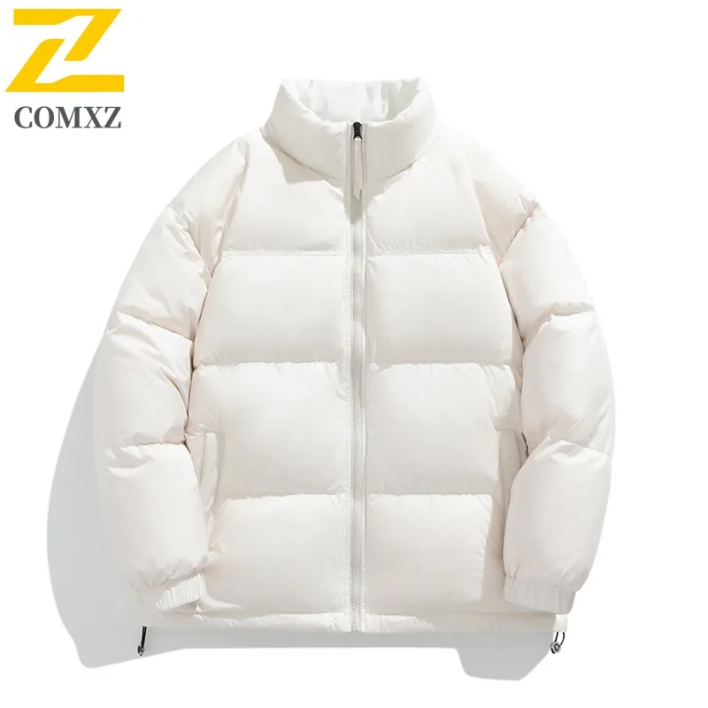 COMXZ Classic Men Down Jacket Stand Collar Outdoor Take A Walk Windproof Warm Coat Fashion Korean Fashion Autumn Winter Parkas