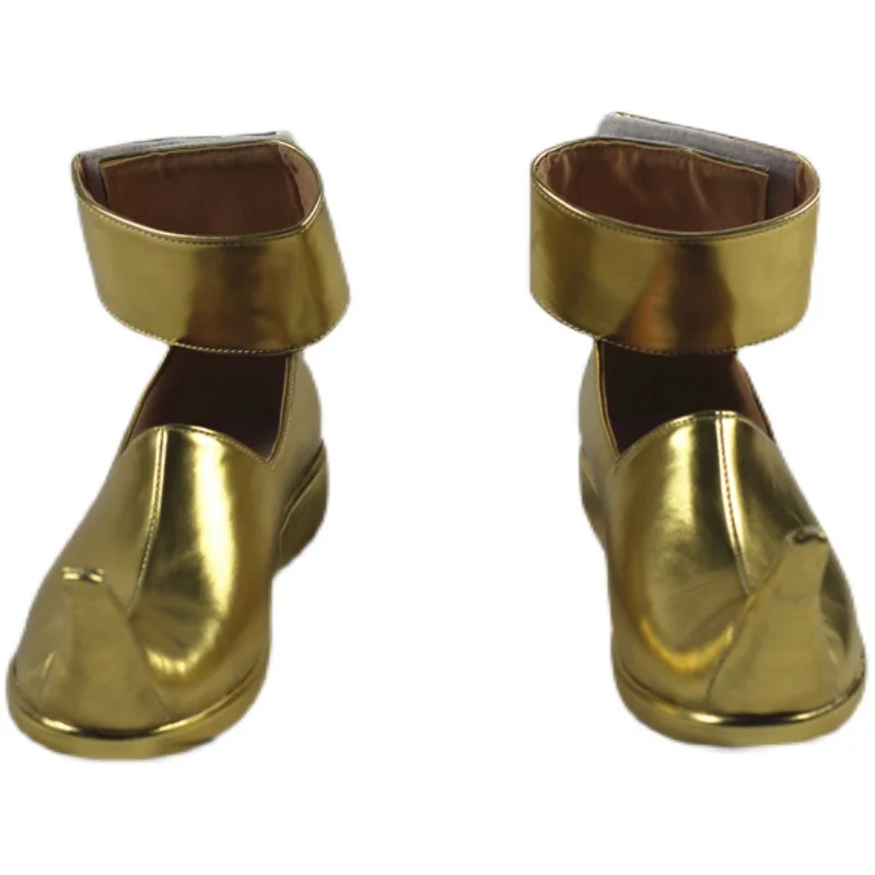 A3 天馬シュメールガ コスプレ衣装靴 ゴールド 手作り フェイクレザーブーツ