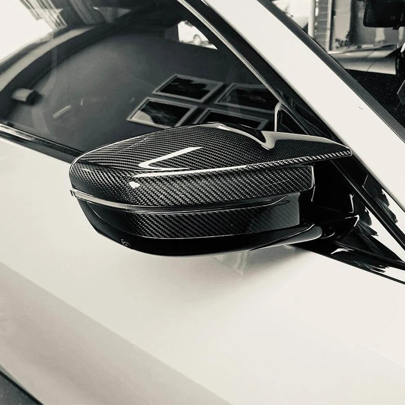For Prepreg Carbon Fiber RHD Rear View Wing Mirror Covers Caps for BMW G42 240i G87 M2 G80 G81 M3 G82 G83 M4 CS 2020-2026