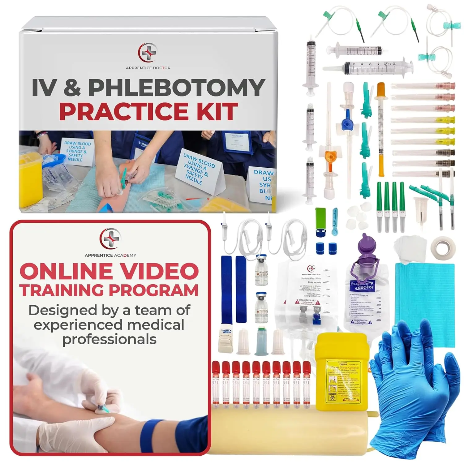 

Phlebotomy Practice Arm Kit with Online Learning - Skill-Building Model for Students & Beginners