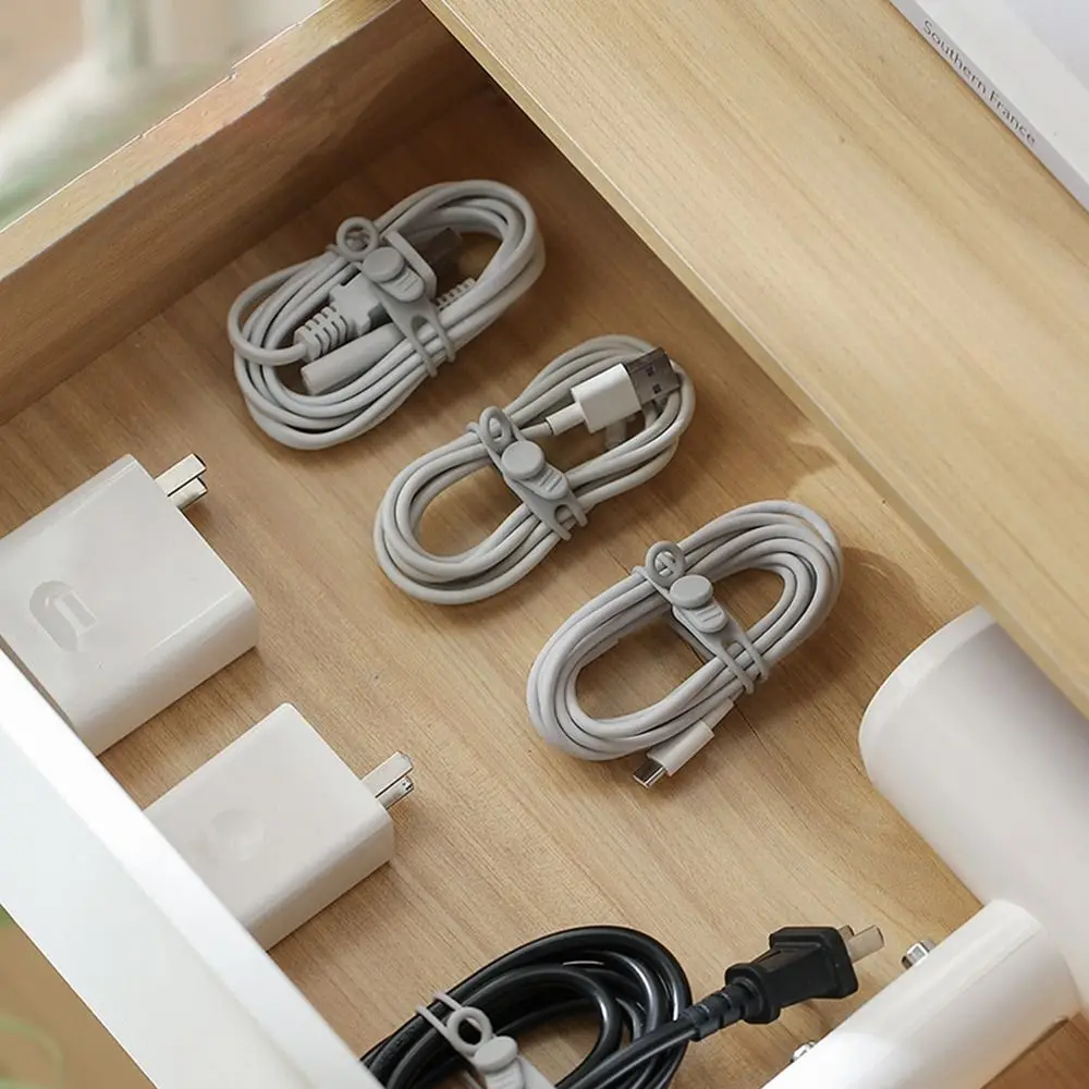 

Desktop Organizer Sundries Manager Winder Wrap Cord Organizer Straps Cable Fixing Straps Bundling Organizer Reusable Cable Ties