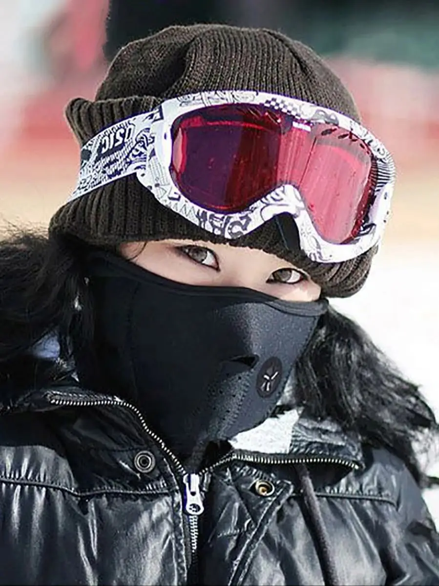 AliExpress cycle zone Black/Red/Blue Face Masks with Breathable Hole Unisex Winter Warm Mask Strap Style to Customize Tightness for Outdoor Cycling