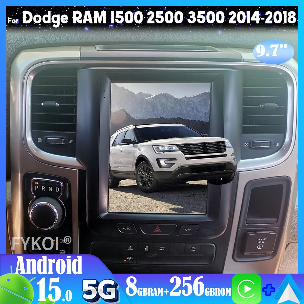 

Carplay For Dodge RAM 1500 2500 3500 2014-2018 Car Intelligent Systems Android 15 Tesla Screen Stereo 4G Video Player Autoradio