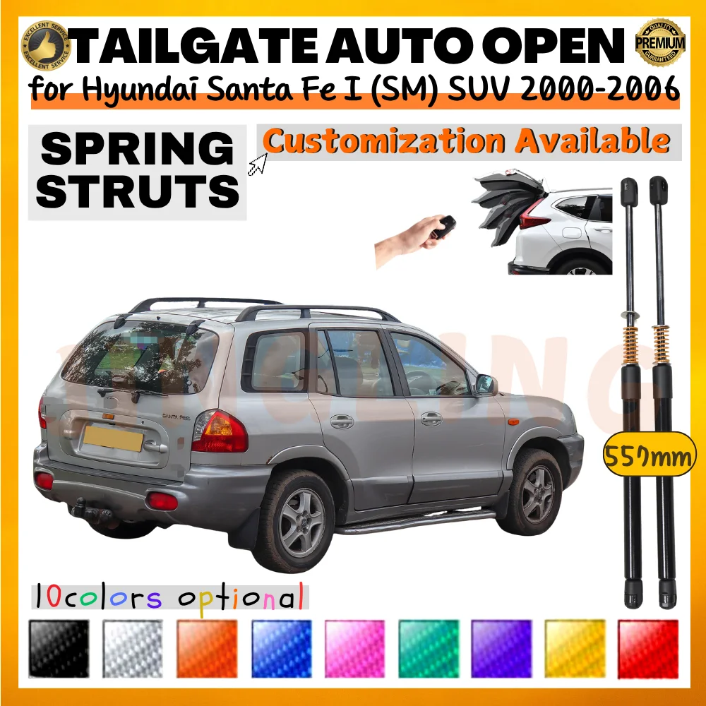 

Qty(2) Trunk Struts with Spring for Hyundai Santa Fe I (SM) SUV 2000-2006 557mm Rear Tailgate Boot Lift Supports Shock Absorbers