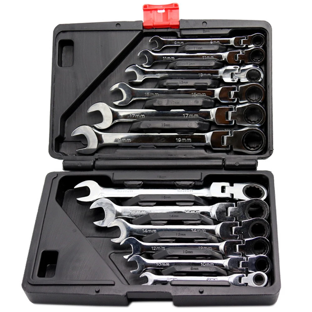 

Dual Purpose Ratchet Wrench Movable Head Set