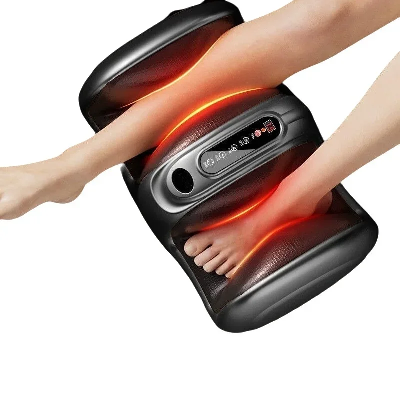 

Jinkairui Air Compression Foot Massager with Heat Shiatsu Calf Leg Deep Kneading Massage Machine Remote Controller Included