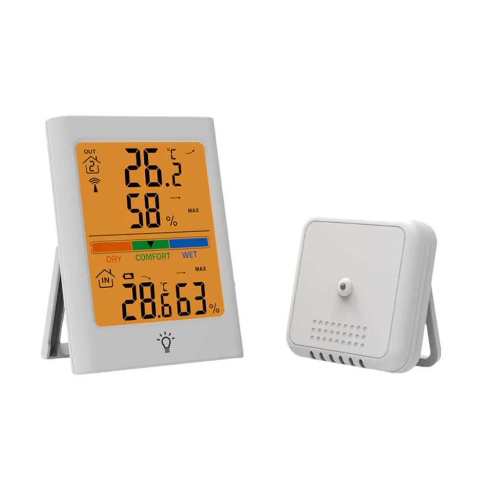 Temperature Sensor Wireless Thermometer Climate Control Weather Forecasting Large Display Wireless Transmission For Home