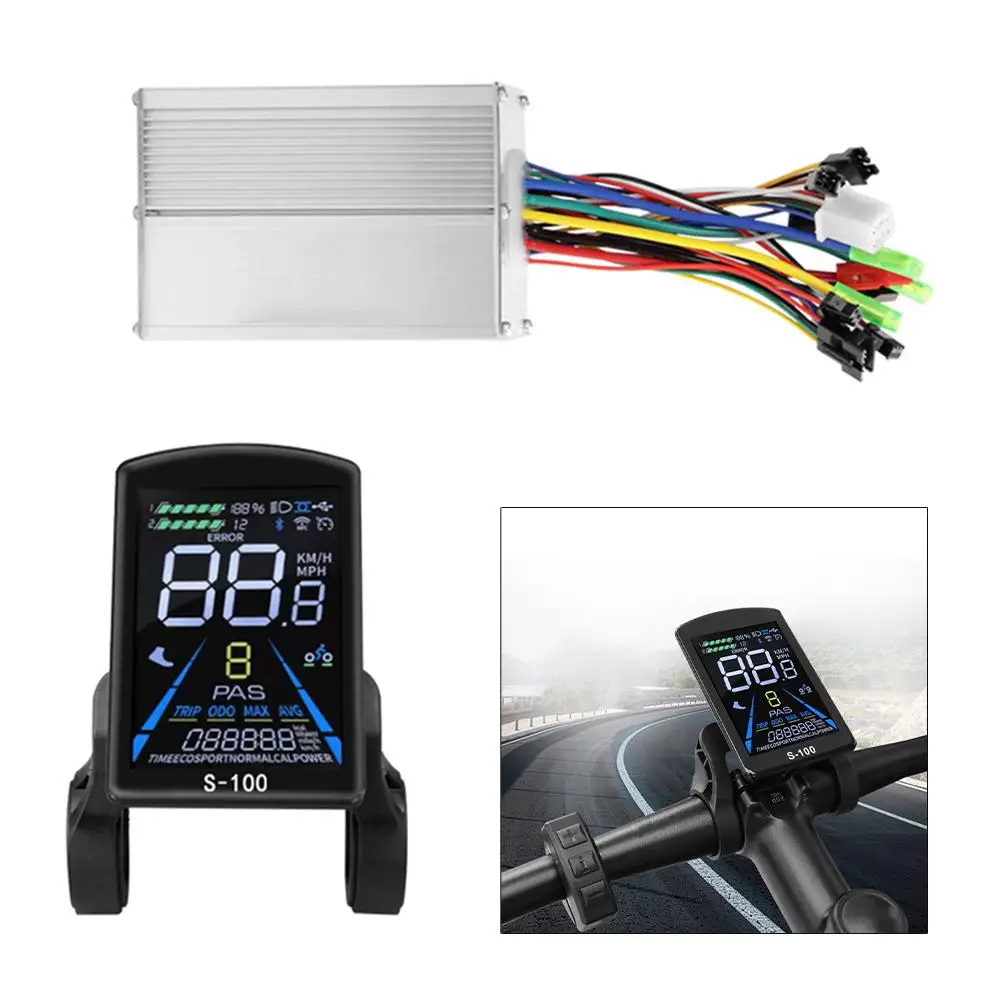 

1set EBike Conversion Kit Brushless Controller And S-100 Color Screen Instrument 24-72V Electric Bicycle Accessories