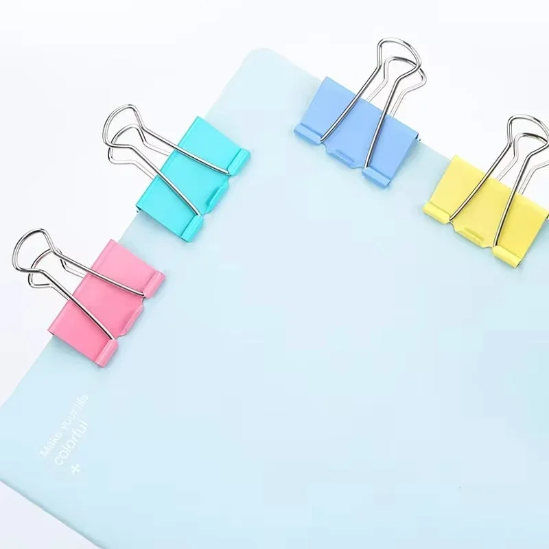 10Pcs Metal Paper Clip 15/19/25/32/41/mm Color Paper Clip, Used for Books Stationery School Office Supplies office accessories