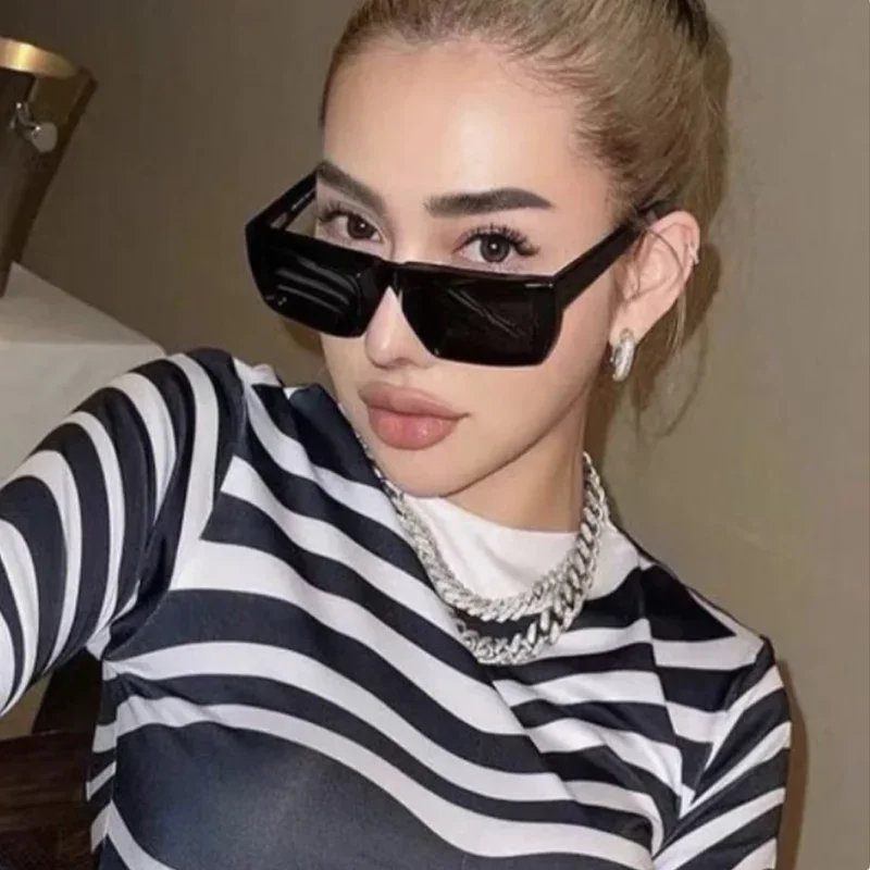 2023 New Y2K Sunglasses for Men Women Trendy Sun Glasses Goggle Man Brand Designer Square Glasses Shades Female Eyewear Oculos image 4