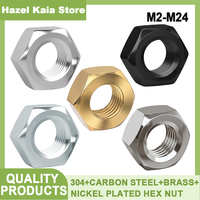 1-100pcs DIN934 Stainless Steel Steel With Nickel Iron White Zinc Brass Carbon Steel Hex Nut A2 Hex Hexagon Metric Nut M1.0 -M20