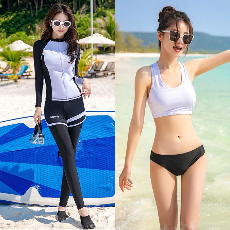 

5pcs/set Women's Long Sleeve Shirts/Leggings Bikini Sun Protection Rash Guards For Hiking Workout Tracksuit Jogging Sweatsuits