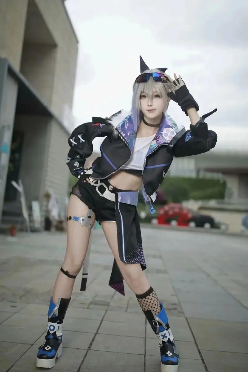 

Game Honkai Star Rail Silver Wolf Cosplay Costume Top Earrings Headgear Complete Set Cos2026 Halloween Party Carnival Party