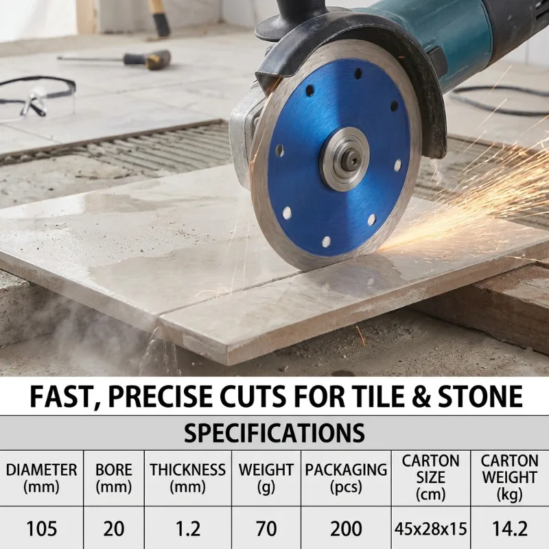 105MM/115MM/125MM Turbo Diamond Saw Blade Granite Marble Cutting Disc Porcelain Tile Ceramic 3 Size Angle Grinder