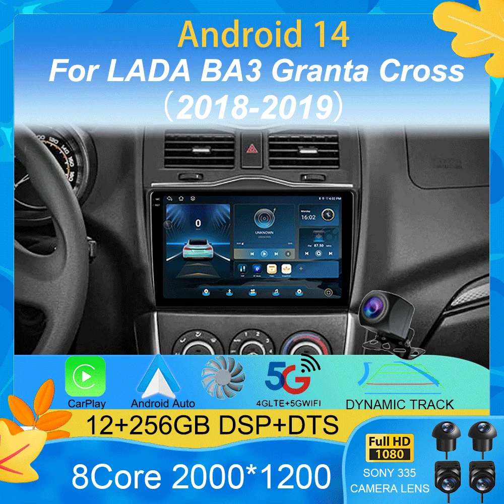 Android 15 Car RadioFor LADA BA3 Granta Cross 2018-2019  Navigation Carplay Multimedia Vide Player 2din Stereo Speaker Head Unit