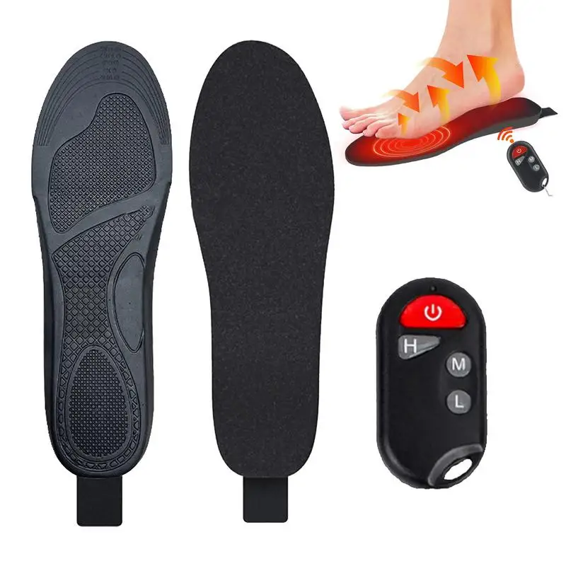 

Heated Shoe Inserts Foot Warmer Insoles With Remote Control Washable Cuttable Warm Insoles For Men Women Outdoor Camping Skiing