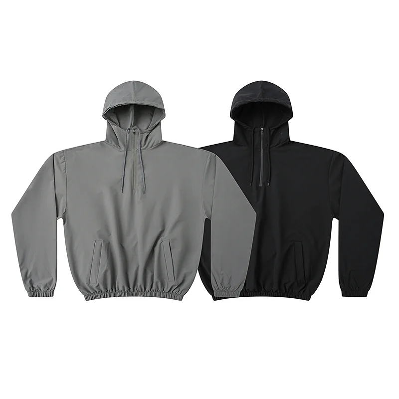 

YZY Kanye half Zipper lightweight Hoodie Pullover Men Women high Quality Streetwear Hooded