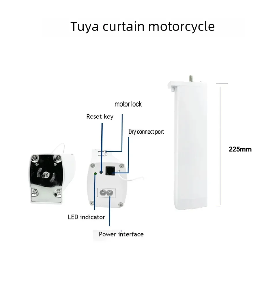 Shorter Tuya Wifi Electric Smart Curtain Motor Intelligent Support Voice Control Alexa Google Assistant