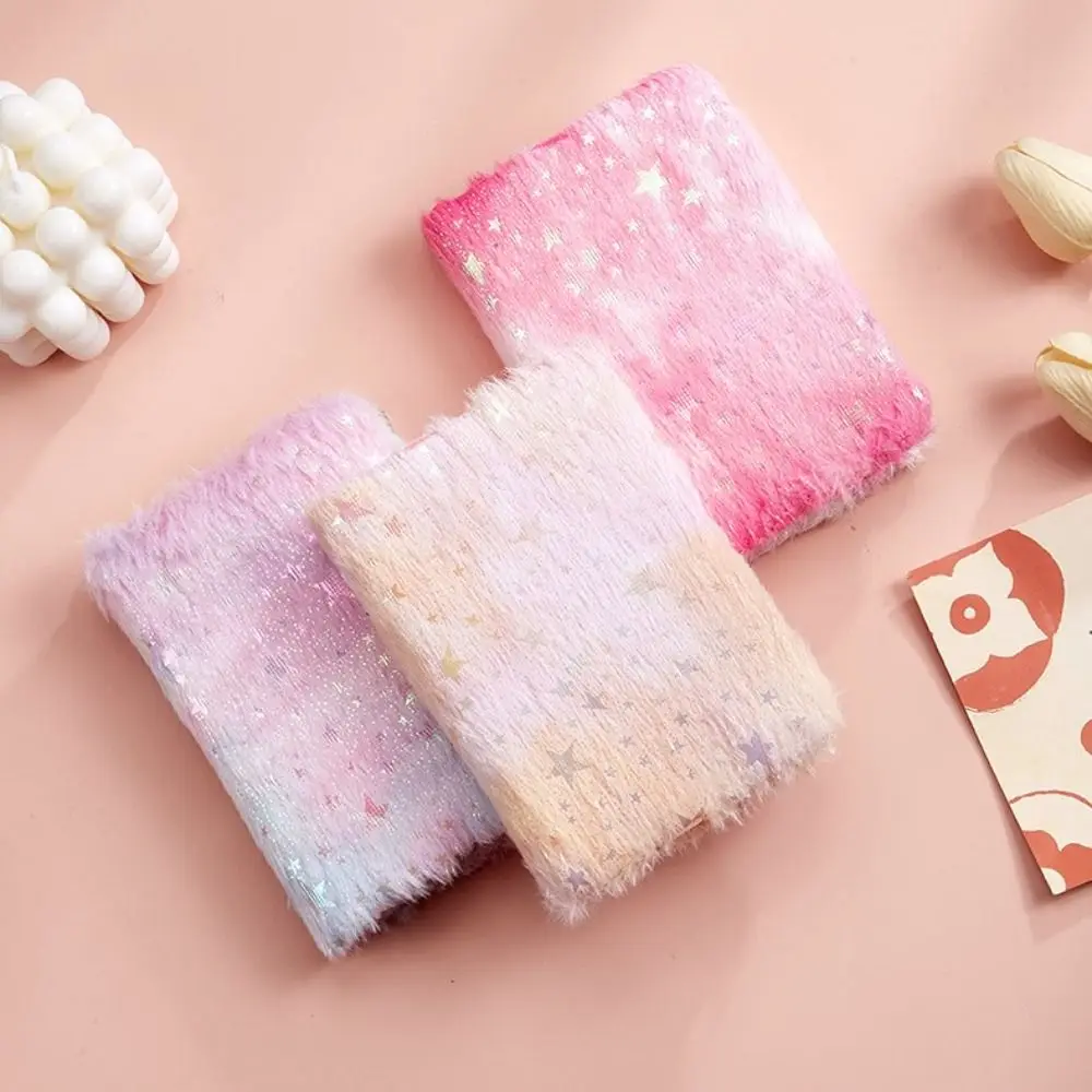 Diary Note Pad A6 Plush Notebook Daily Planner Journal Book Star Gilding Notebook Scrapbooking Hand Account A6 Furry Notebook