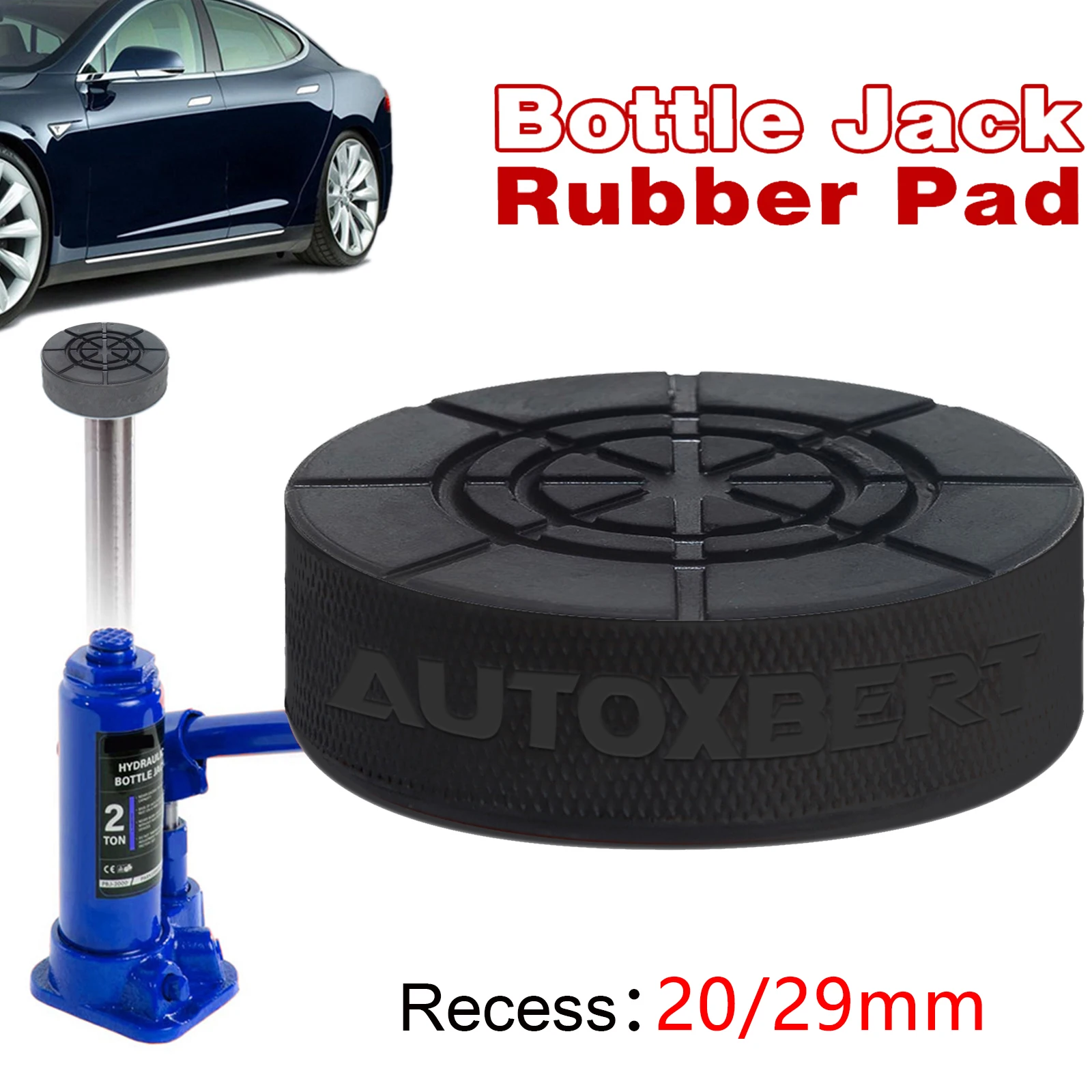 Rubber Bottle Jack Pad Protector Adapter Car Jacking Tool Pinch Weld Side Lifting Disk 20mm 29mm Hole 2/5 - 8t Bottle Jacks New