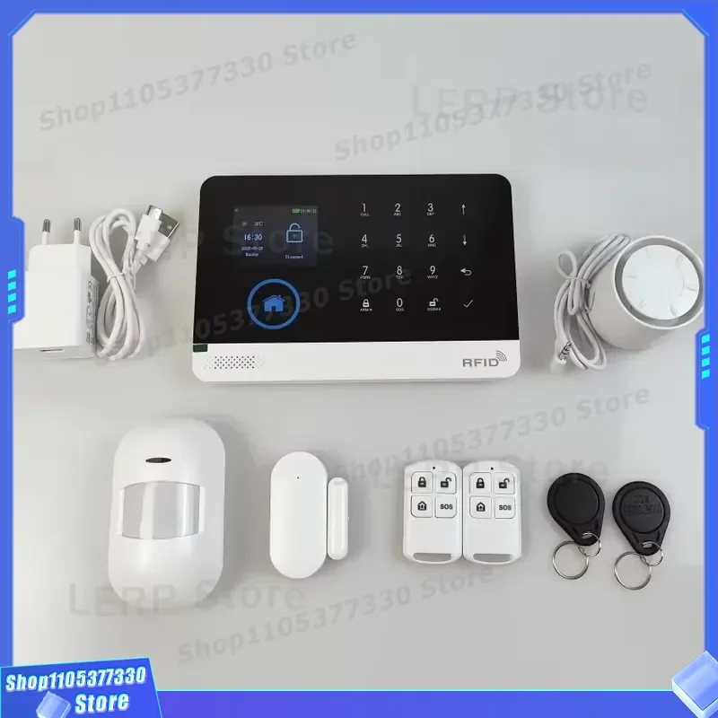 Tuya WiFi GSM 2G 4G Alarm System Kit 2.4 Inch Screen Home Burglar Security with Contact ID CID Support Smart House Protection
