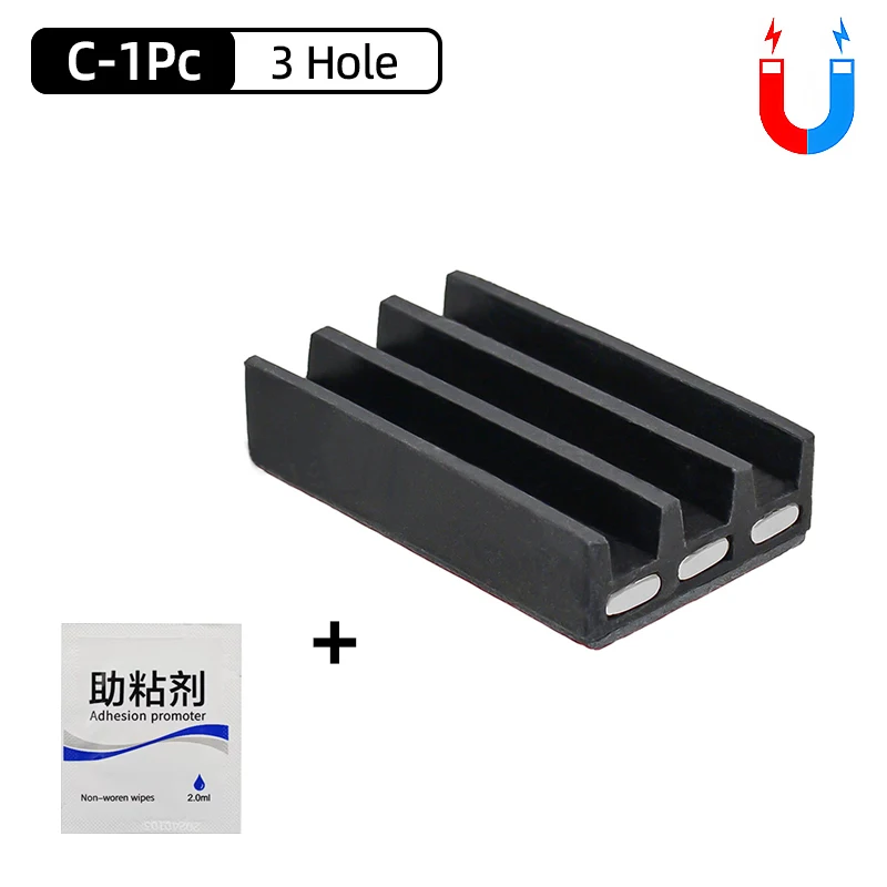 Magnetic Bit Holder 3/4 Holes Screwdriver Bit Holder Drill Bit Stand Storage Case with 3M Adhesive Tape Power Tools Accessories