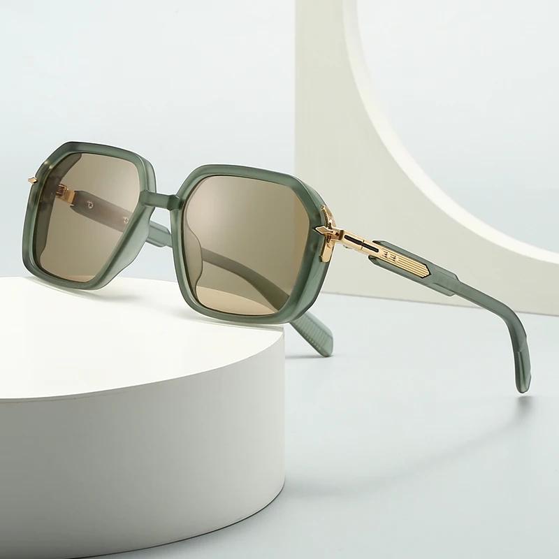 6088European and American Male Aviator Glasses Retro Sunglasses Square Frame Sunglasses Cross-Border Spot Metal Leg Decoration