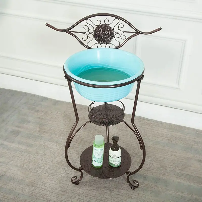 

Hxl iron art bathroom washbasin stand basin towel rack floor bathroom