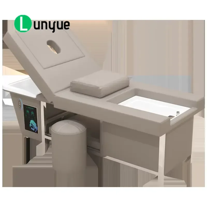 Electric Shampoo Bed with Foot Massage for Barbershop and Spa Professional Hair Washing Chair Comfortable Reclining
