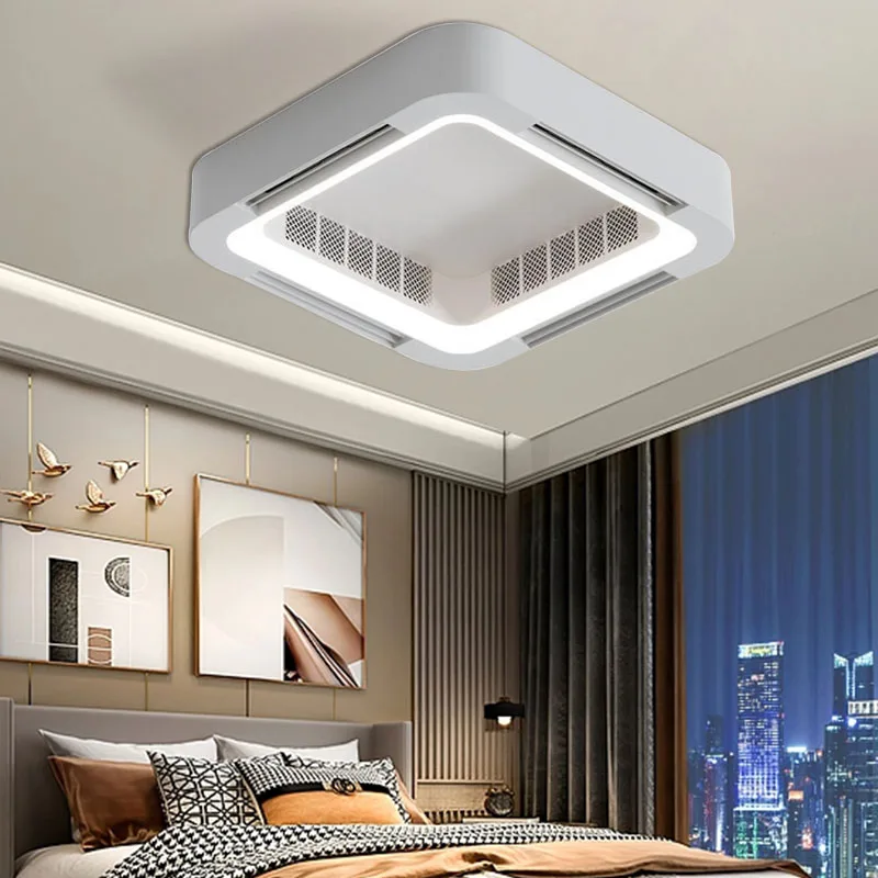 2023 New Sealing fan Modern Nordic Bedroom Living Room Ceiling Fan Light Remote Control App Fan Lamp Without Blades DC 45W LED