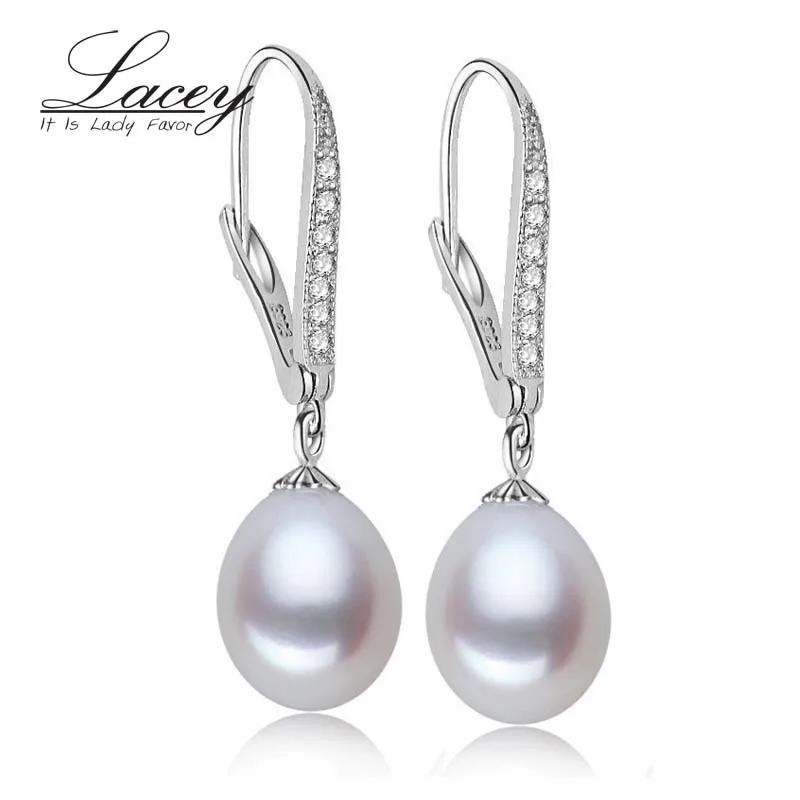 LACEY Fresh Water Pearl  Clip Earrings,Real Pearl Earrings For Women,925 Silver White Natural Pearl Earring Wedding