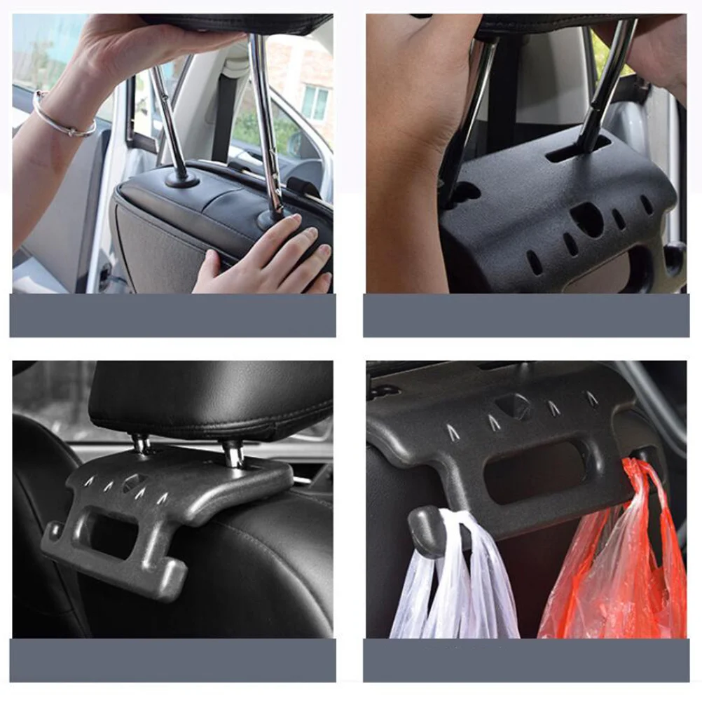 

2Pcs Safety Hand Grip Premium ABS Car Headrest Grab Bar Handle Hanger Hooks Auto Back Seat Support for Elderly Adults