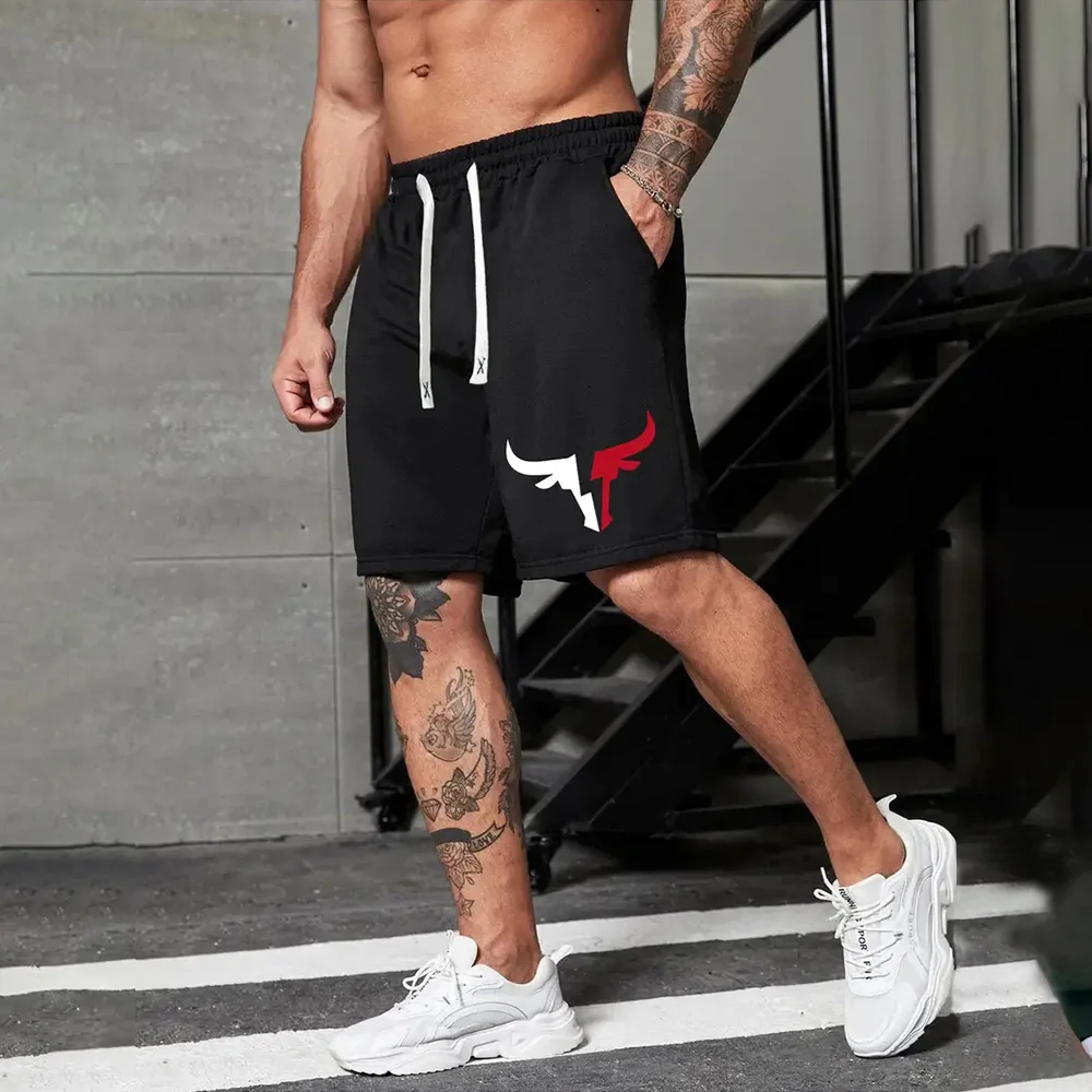 New Men's Beach Pants Brave Bull Head 3D Printed Men's Shorts Summer Casual Breathable Shorts Men's Clothing Bermuda Men Shorts