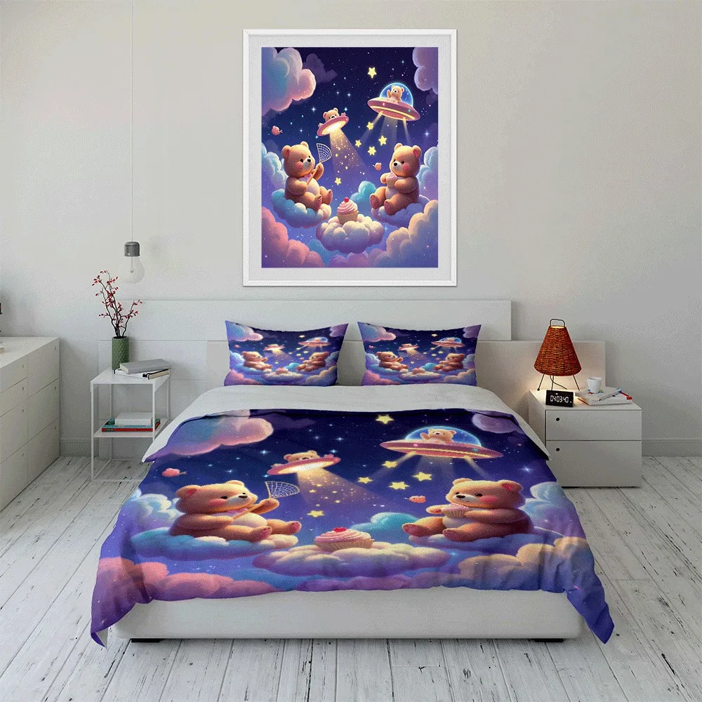 

Teddy Bear Dreamland Gift Set Exquisite three-piece bedding set gift for kids and adults